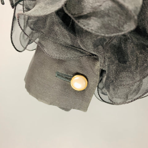 EMPORIO ARMANI Taille S Manteau zippé à volants en polyester noir