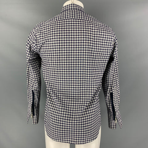 DRIES VAN NOTEN  Size S White Navy Red Checkered Cotton Jacket