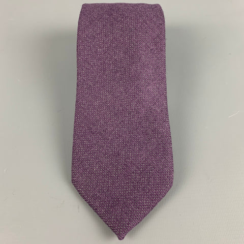 LUCIANO BARBERA Purple Grey Wool Tie