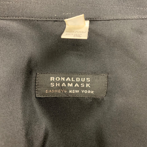 RONALDUS SHAMASK Size L Black Silk Button Up T-shirt
