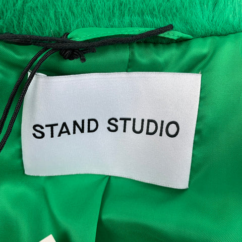 STAND STUDIO SS 22 Talla M Chaqueta Sallie con solapa de pico texturizada verde