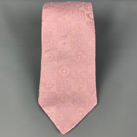 BRIONI Pink Jacquard Silk Neck Tie