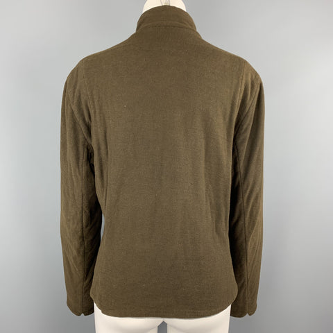 VOLGA VOLGA Size S Olive & Gray Textured Wool / Cotton Jersey Jacket