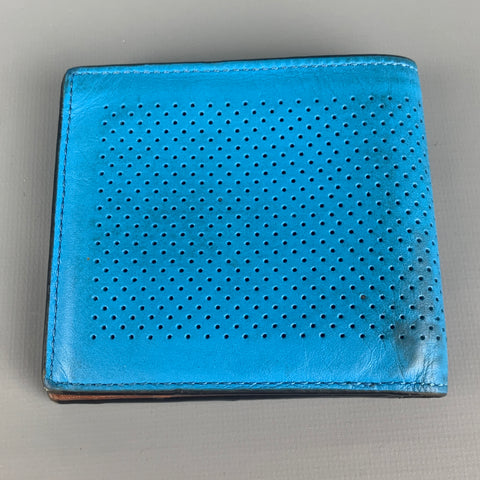 COACH Blue Perforated Leather Wallet