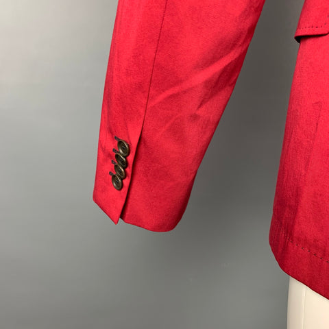 HUGO BOSS Size 40 Red Cotton Notch Lapel Sport Coat