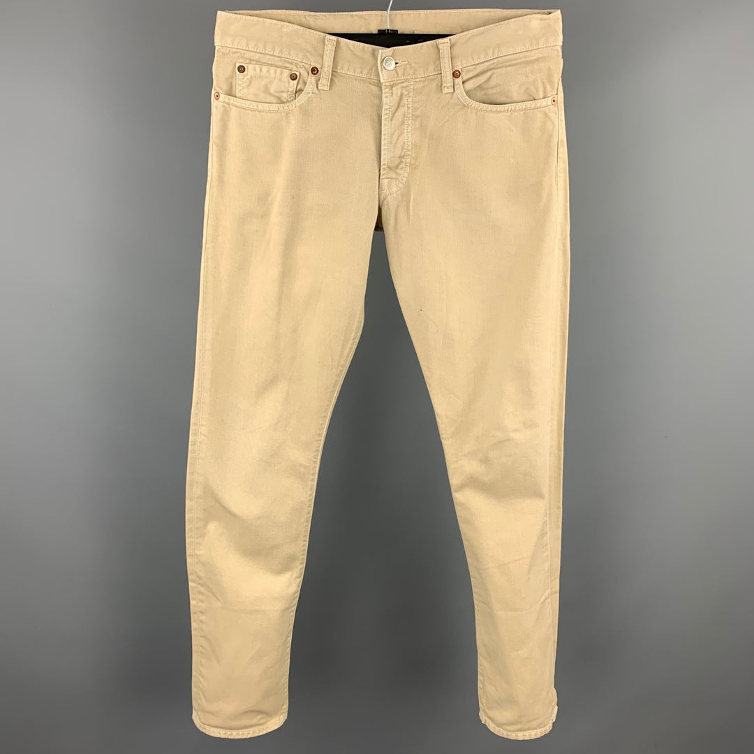 VINCE Size 31 Khaki Cotton Zip Fly Jeans
