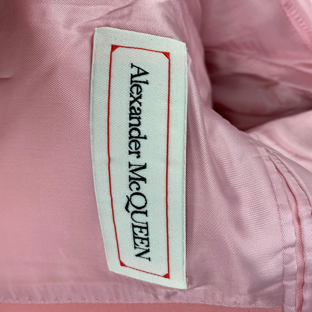 ALEXANDER MCQUEEN Size 38 Pink Wool Mohair Notch Lapel Suit