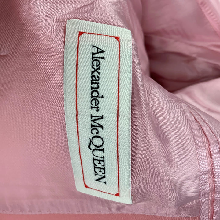 ALEXANDER MCQUEEN Size 38 Pink Wool Mohair Notch Lapel Suit