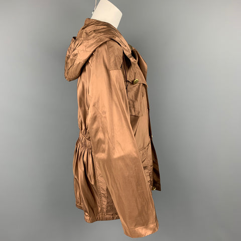 JEAN PAUL GAULTIER Taille 6 Veste à capuche boutonnée en laiton et soie cuivrée
