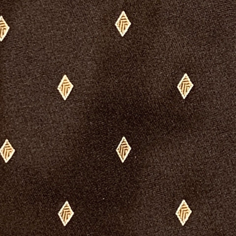 YVES SAINT LAURENT Brown Yellow Diamond Silk Jacquard Tie