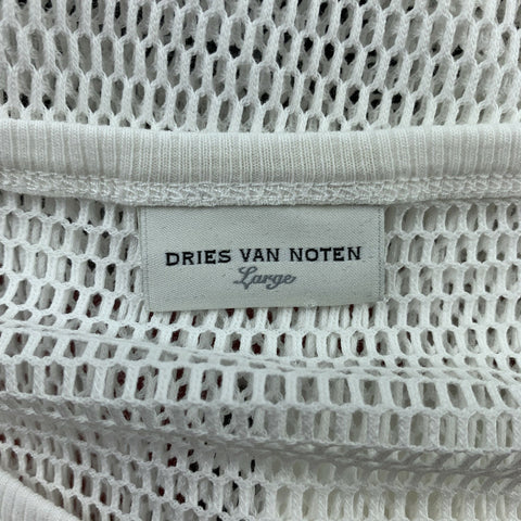 DRIES VAN NOTEN T-Shirt en coton maille blanche taille L