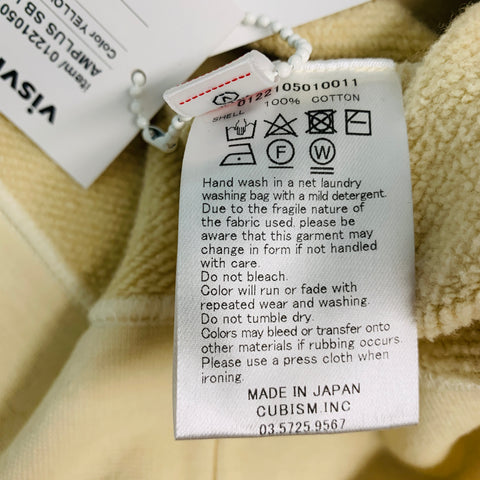 VISVIM Talla L -Amplus SB Sudadera con capucha- Sudadera con capucha de algodón amarillo