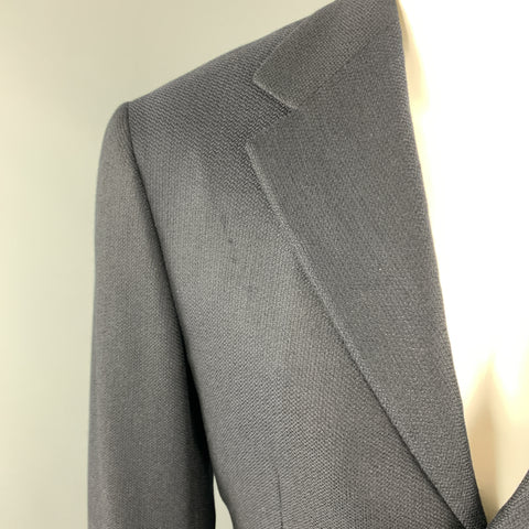 SAINT ANDREWS 38 Regular Navy Woven Cashmere Notch Lapel  Sport Coat