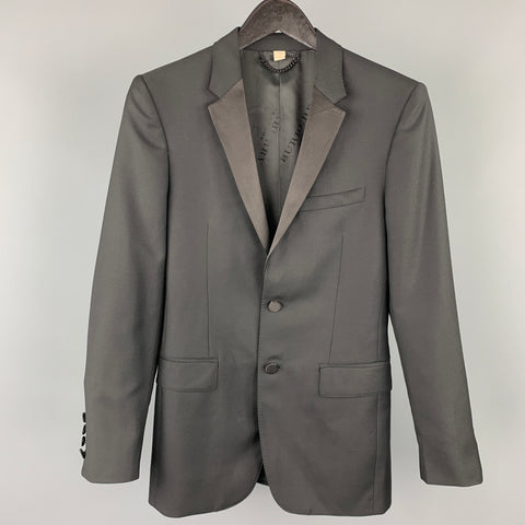 BURBERRY LONDON Size 34 Regular Black Wool / Mohair Tuxedo Suit