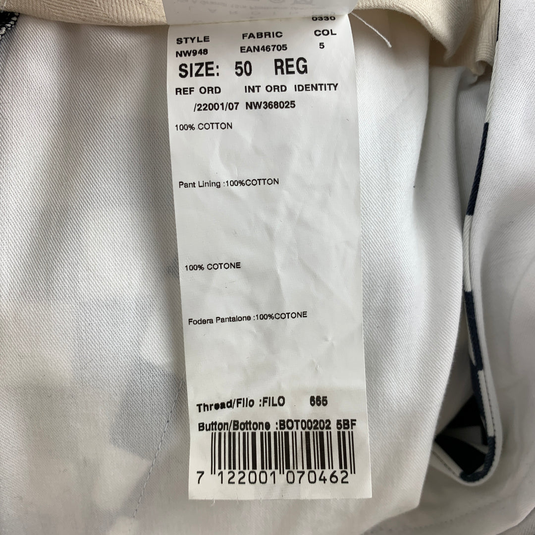 WOOSTER + LARDINI Size 34 Black & White Checkered Cotton Pleated Shorts