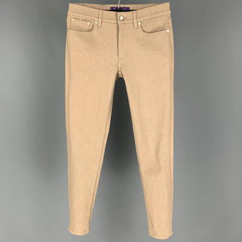 Colección RALPH LAUREN Talla 28 Vaqueros ajustados de algodón color topo