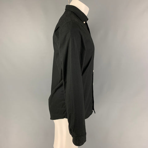 HILL CITY Size S Black Cotton Blend Button Down Long Sleeve Shirt