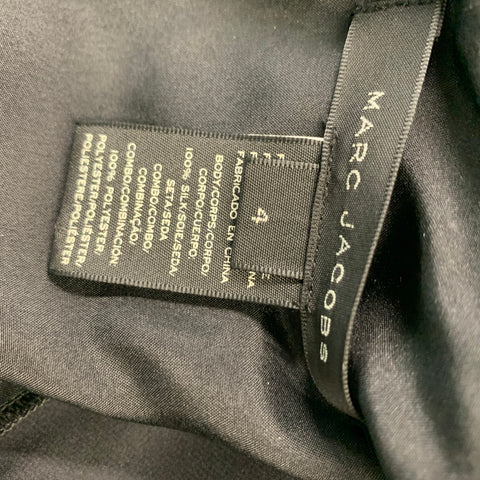 MARC JACOBS Vestido acampanado liso de seda negro talla 4