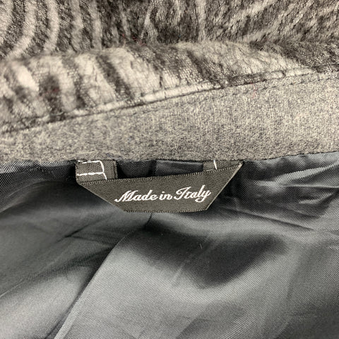 YOON Size 42 Grey & Black Abstract Wool / Cotton Notch Lapel Sport Coat
