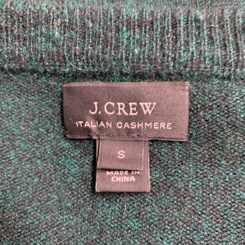 J.CREW Size S Green Heather Cashmere V-Neck Pullover