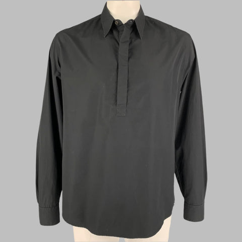 BARENA Taille XL Chemise à manches longues en coton noir