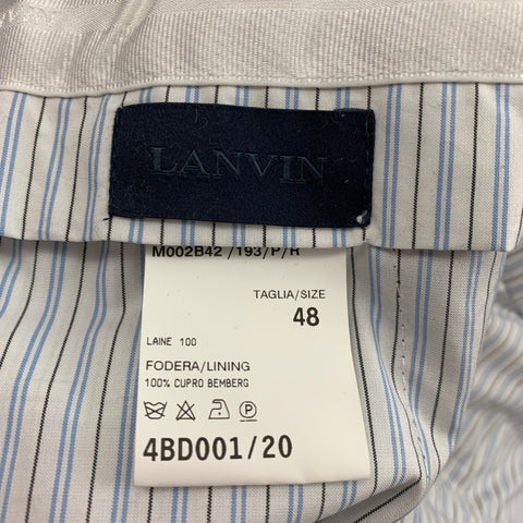 LANVIN Size 38 Navy Lana Wool Notch Lapel Suit