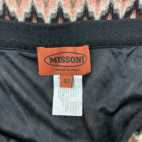 MISSONI Falda acampanada de mezcla de lana en zigzag de punto rosa talla 6