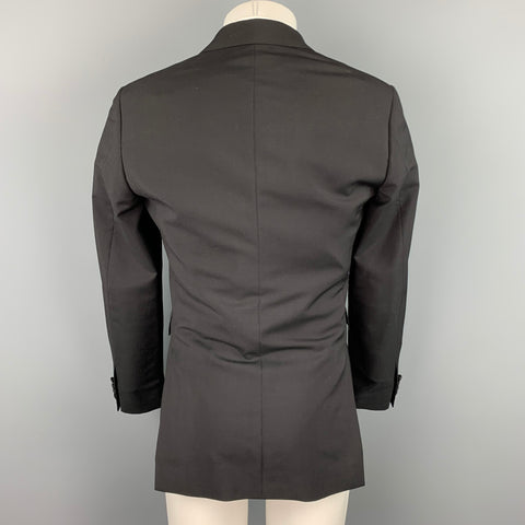 BURBERRY PRORSUM Size 36 Black Wool Blend Notch Lapel Sport Coat
