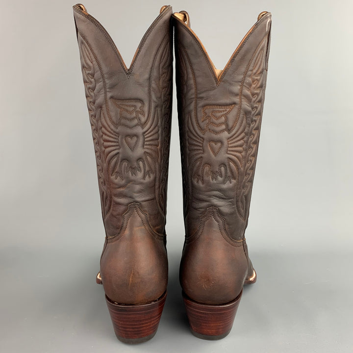 HERITAGE BOOT Size 10.5 Brown Leather Cowboy Boots