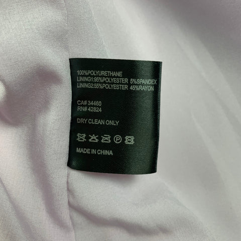VEDA Taille M Veste de motard en polyuréthane irisé argenté