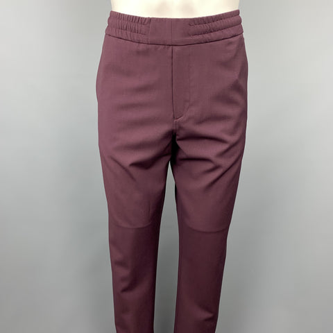 PS by PAUL SMITH Size 32 Plum Wool Elastic Waistband Casual Pants