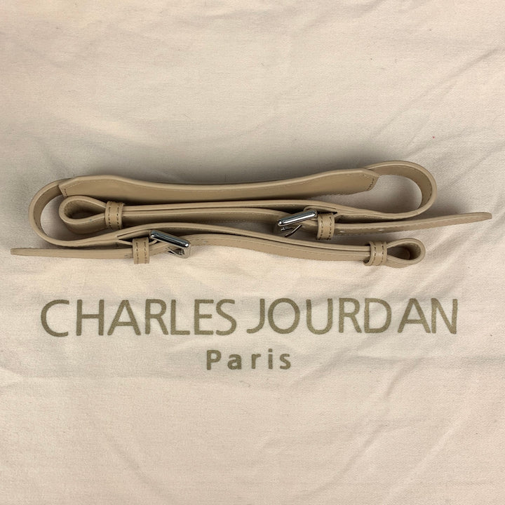 CHARLES JOURDAN Sac à main Dalton fourre-tout en cuir noir et beige