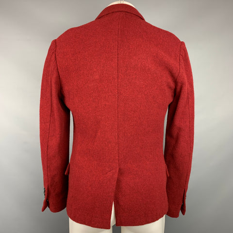 DOLCE & GABBANA Size 38 Red Tweed Wool Notch Lapel Sport Coat