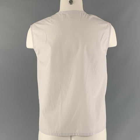 NOOY Size S Light Blue Cotton Solid Sleeveless Blouse