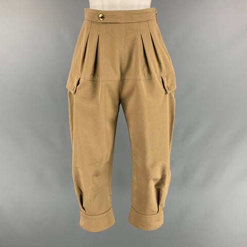 LOUIS VUITTON Size 2 Khaki Cotton Pleated Casual Pants