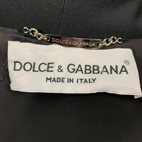 DOLCE & GABBANA Size M Olive Black Velvet Viscose Shawl Collar Robe