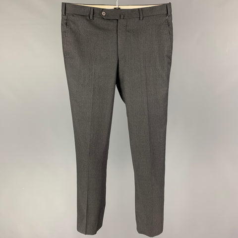 ISAIA Size 32 Dark Gray Lana Wool Dress Pants