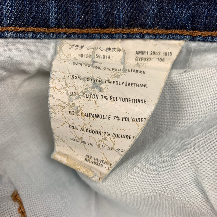 MIU MIU Size 36 Indigo Wash Cotton Polyurethane Jeans