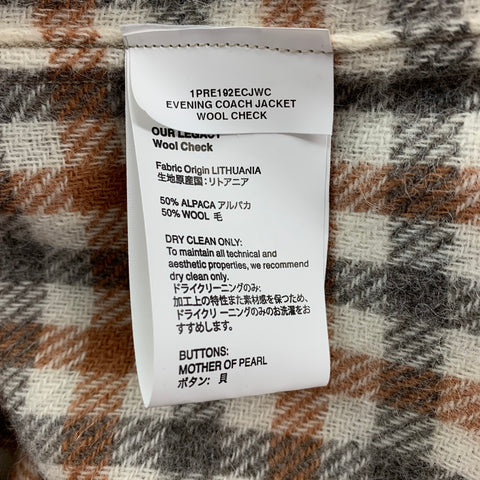 OUR LEGACY Size 42 Beige & Tan Checkered Alpaca / Wool Long Sleeve Shirt
