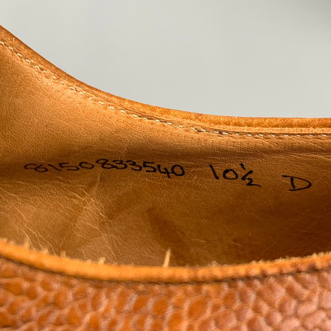 RALPH LAUREN Size 10.5 Tan Fringe Tongue Leather Lace Up Shoes