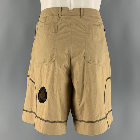 CRAIG GREEN Size L Khaki Contrast Stitch Cotton Zip Fly Shorts