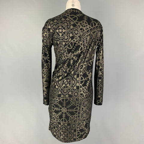 VIVIENNE WESTWOOD ANGLOMANIA Size S Black Silver Viscose Blend Abstract Dress