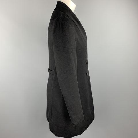 JIL SANDER Size 4 Black Cashmere Blend Double Breasted Coat