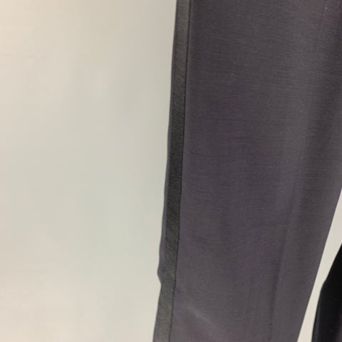 DOLCE & GABBANA Size 34 Navy Black Wool Blend Tuxedo Dress Pants