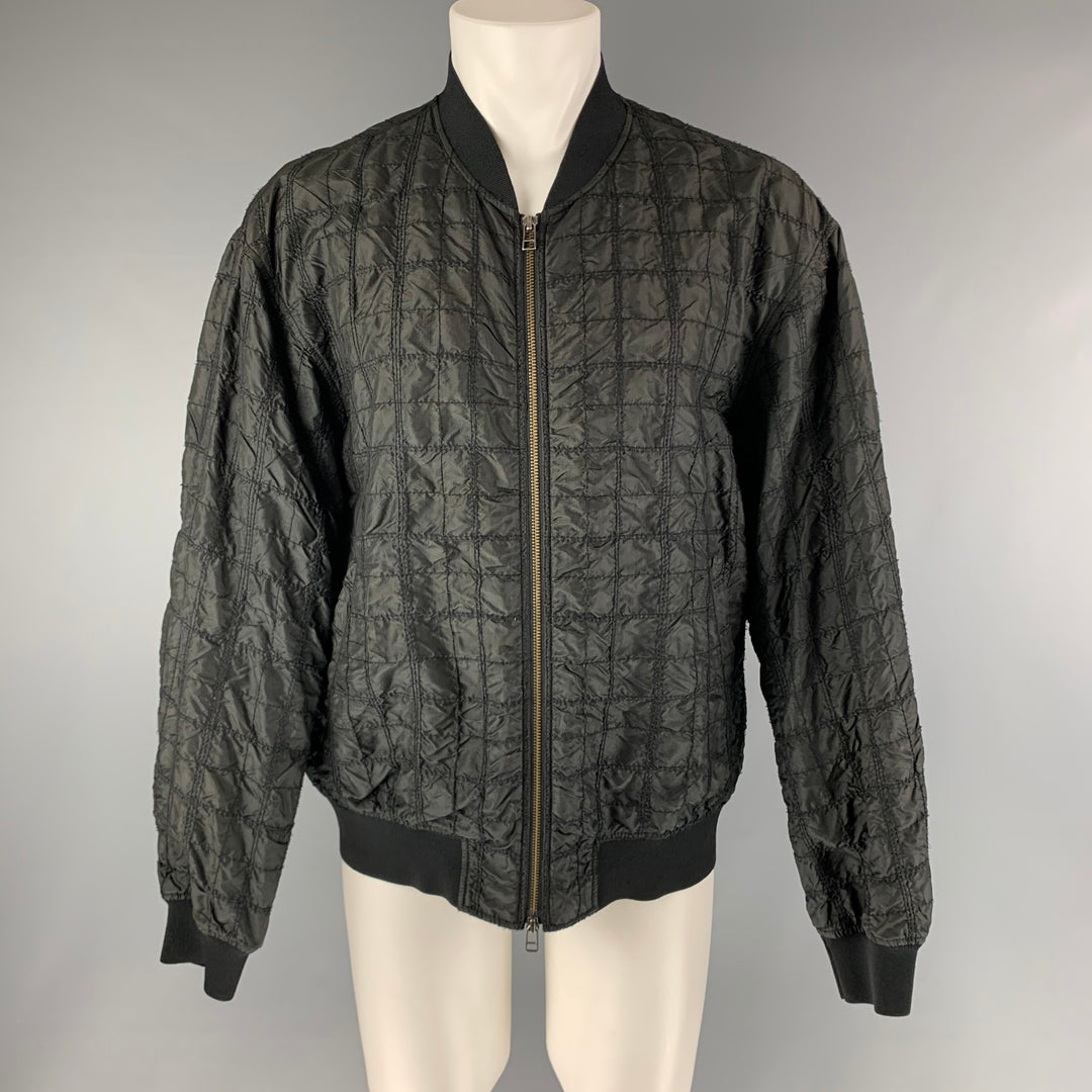 3.1 PHILLIP LIM Chest Size M Black Quilted Silk Windbreaker Jacket