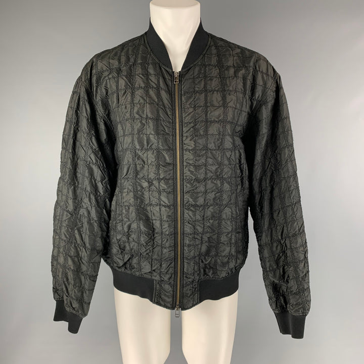 3.1 PHILLIP LIM Chest Size M Black Quilted Silk Windbreaker Jacket
