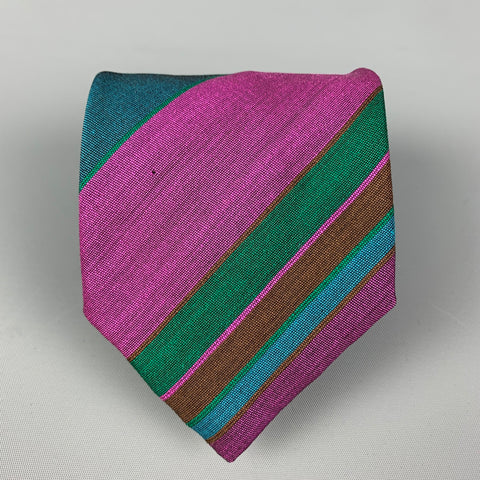 CAPWELL'S Multi-Color Stripe Wool Blend Tie