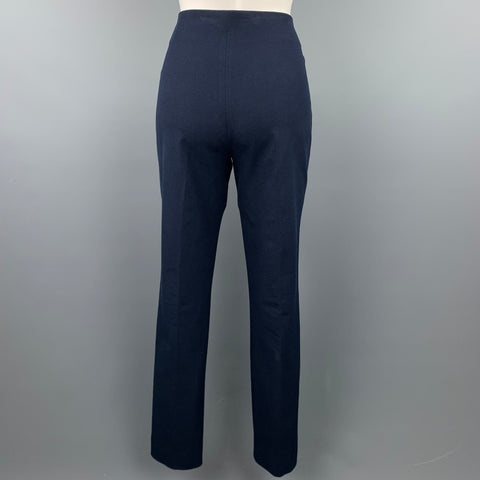 JOSEPH Size 12 Navy Gabardine Viscose / Cotton Dress Pants