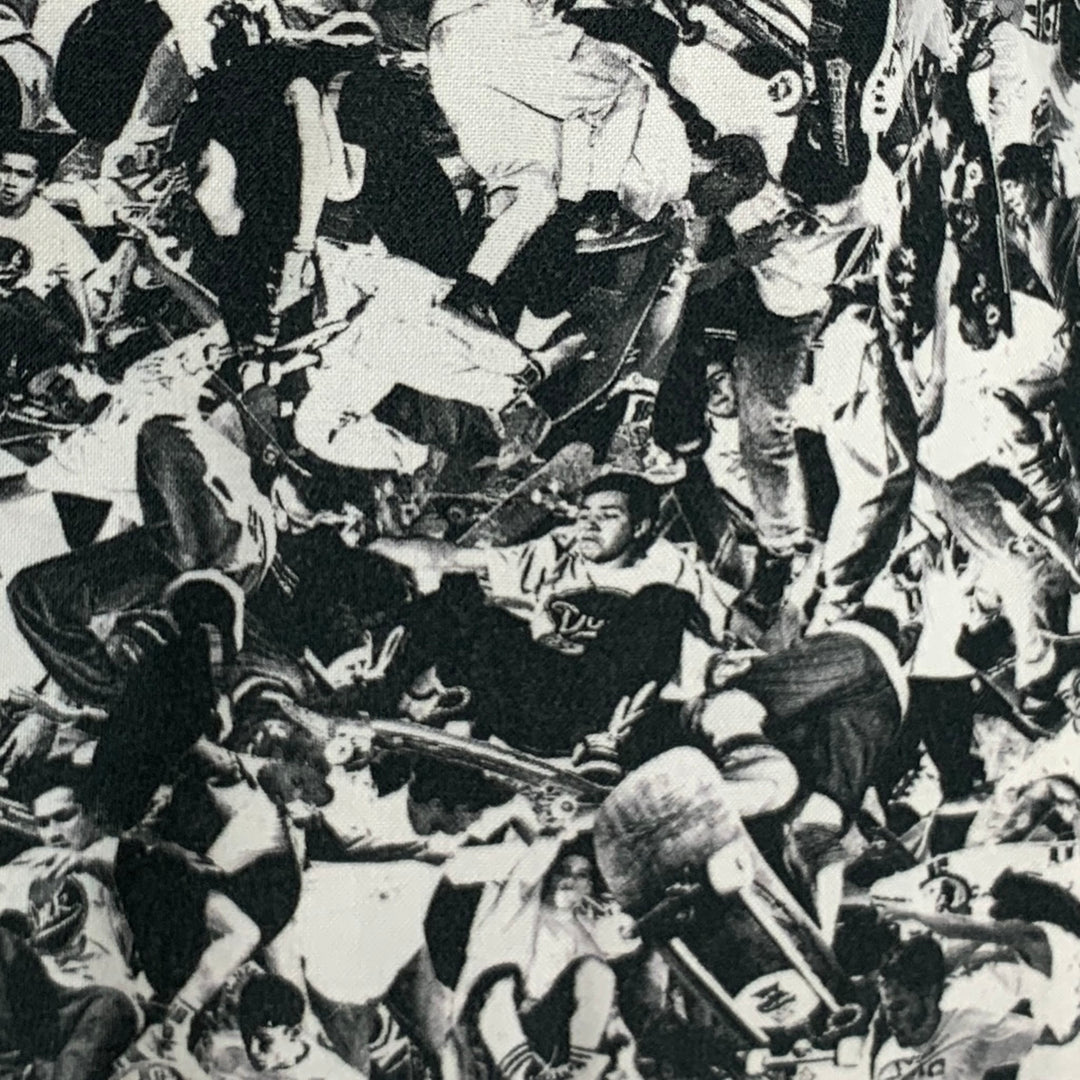 OPENING CEREMONY Size XL Black White Print Cotton Button Down Long Sleeve Shirt