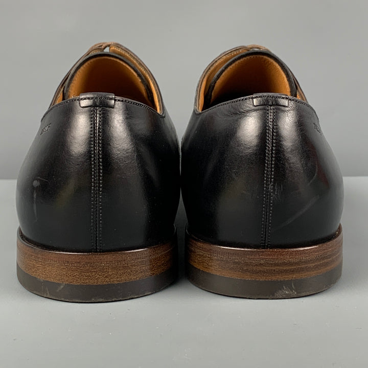 BALLY Size 12 Black Leather Lace Up Besty Shoes